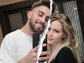 Loredana Wollny und Servet lächeln und machen ein Selfie