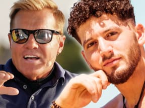 Dieter Bohlen mit Sonnenbrille, Momo Chahine guckt neutral