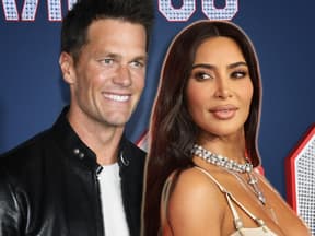 Tom Brady und Kim Kardashian nebeneinander