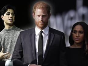 Omid Scobie mit Prinz Harry und Herzogin Meghan. 