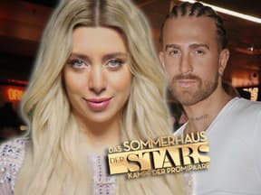 Walentina Doronina und Gigi Birofio mit "Sommerhaus der Stars"-Logo