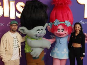 Mark Forster und Lena Meyer-Landrut bei der "Trolls"-Premiere auf dem Red Carpet