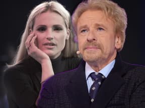 Michelle Hunziker und Thomas Gottschalk sehen ernst aus