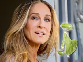 Sarah Jessica Parker mit Gua Sha Roller und Stein