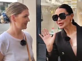 Djamila Rowe und Kandidatin Lisa aus Frankfurt bei "Shopping Queen"