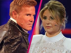 Collage Dieter Bohlen und Beatrice Egli gucken ernst