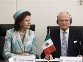 Königin Silvia und König Carl Gustaf in Mexico City