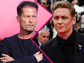 Til Schweiger guckt grimmig zur Seite und Matthias Schweighöfer runzelt die Stirn