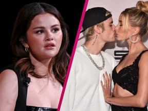 Selena Gomez mit offenem Mund, Hailey und Justin Bieber küssen sich