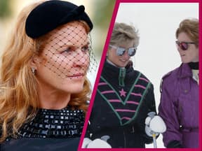 Sarah Ferguson in Trauerkleidung - mit Prinzessin Diana beim Skifahren 