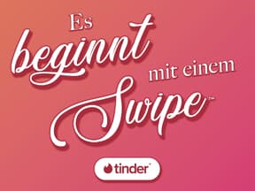 Tinder Slogan auf linkem Hintergrund