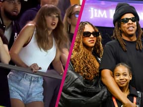 Taylor Swift, Beyonce, Jay-Z und Rumi beim Super Bowl, Bildmontage