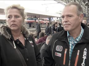 Silvia Wollny und Harald Elsenbast am Bahnhof.