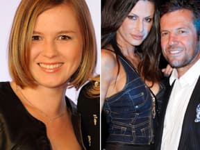 Viola Matthäus (l.), Lothar Matthäus' zweite Tochter aus erster Ehe. Rechts mit seiner aktuellen Freundin Joanna Tuczynska