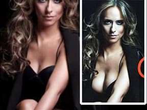 Jennifer Love Hewitt: rechts das Original-Foto, links die "brustverkleinerte" Version