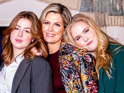 Alexia der Niederlande mit Königin Máxima und Amalia der Niederlande