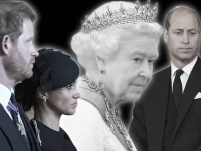 Prinz Harry, Herzogin Meghan, Queen Elizabeth und Prinz William ernst