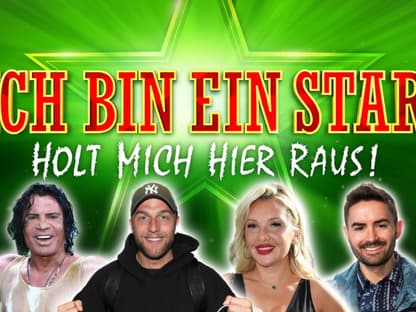 Das Dschungelcamp-Logo mit Costa Cordalis, Filip, Pavlovic, Evelyn Burdecki und Menderes Bagci