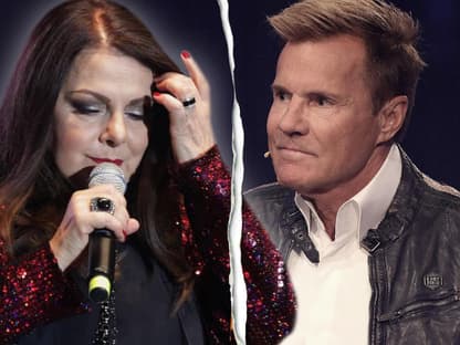 Dieter Bohlen guckt ernst zur Seite, Marianne Rosenberg guckt traurig nach unten