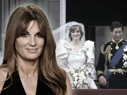 Jemima Khan mit Prinzessin Diana und König Charles III.