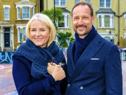 Prinzessin Mette-Marit und Prinz Haakon in London.