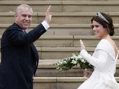 Prinz Andrew und seine Tochter Prinzessin Eugenie. 