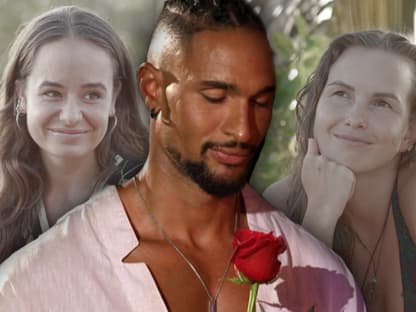 "Der Bachelor" 2023 - David Jackson mit Rose und den Finalistinnen Angelina und Lisa