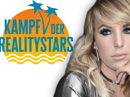 Fotomontage "Kampf der Realitystars"-Logo und Annemarie Eilfeld guckt traurig