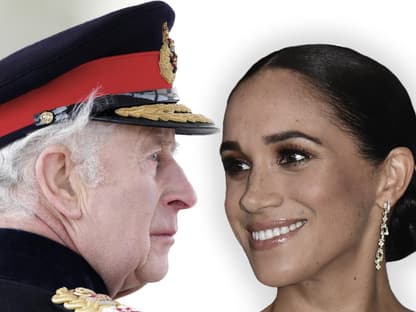 König Charles III und seine Schwiegertochter Herzogin Meghan. 