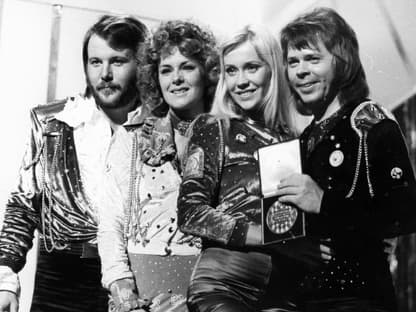 ABBA gewinnt den Grand Prix 1974 (schwarz/weiß)