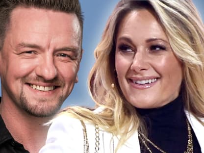 Collage Ben Zucker und Helene Fischer lächeln