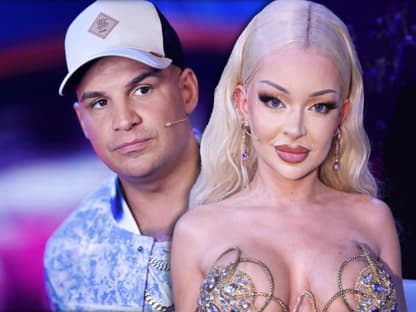 Pietro Lombardi und Katja Krasavice am Set von DSDS