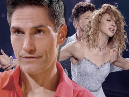 Christian Polanc guckt ernst, Anna Emakova und Valentin Lusin tanzen bei "Let's Dance"