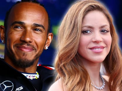 Lewis Hamiton und Shakira glücklich