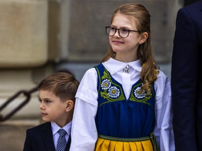 Prinz Oscar und Prinzessin Estelle in Stockholm. 