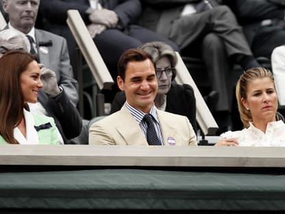 Prinzessin Kate, Roger Federer und seine Ehefrau Mirka in Wimbledon