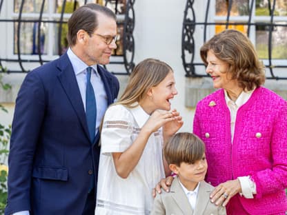 Prinz Daniel, Prinzessin Estelle, Prinz Oscar und Königin Silvia. 