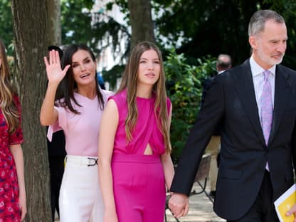 Prinzessin Leonor, Königin Letizia, Prinzessin Sofía und König Felipe. 