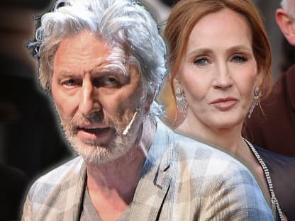 Rufus Beck und Joanne K. Rowling gucken ernst