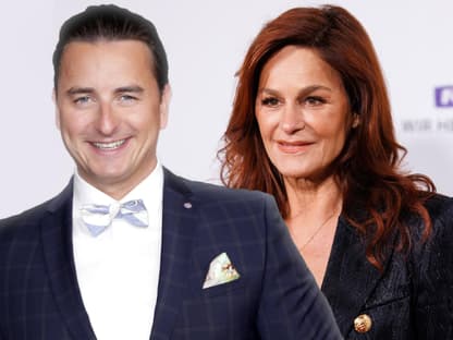 Collage Andrea Berg und Andreas Gabalier lächeln