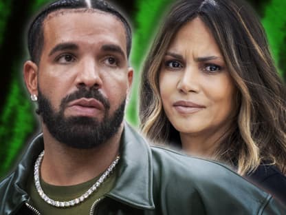 Drake sieht erschrocken aus, Halle Berry guckt böse