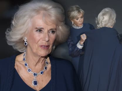 Staatsbankett in Versailles: Königin Camilla und Brigitte Macron 