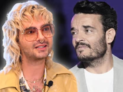 Collage Giovanni Zarrella und Bill Kaulitz bedrückt und traurig