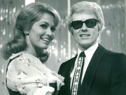 Heino und Hannelore bei ihrem ersten öffentlichen Auftritt schwarz-weiß