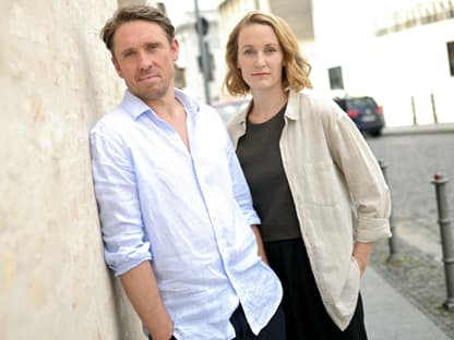 Peter Fieseler und Christina Athenstädt beim Fototermin für "Die Heiland"