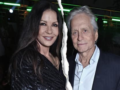 Catherine Zeta-Jones und Michael Douglas mit Riss in der Mitte