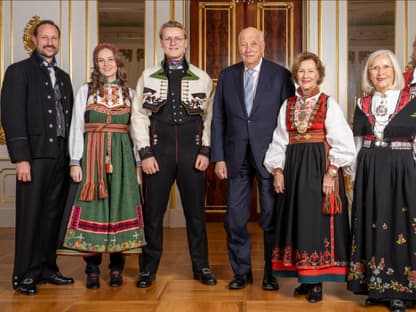 Die norwegische Königsfamilie zu Prinz Sverre Magnus 18. Geburtstag.