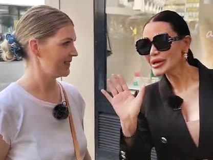 Djamila Rowe und Kandidatin Lisa aus Frankfurt bei "Shopping Queen"