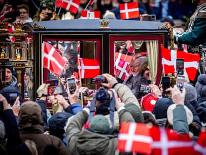 Königin Margrethe in einer Kutsche am 14. Januar 2014. 