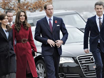 Prinzessin Mary, Prinzessin Kate, Prinz William und Prinz Frederik. 